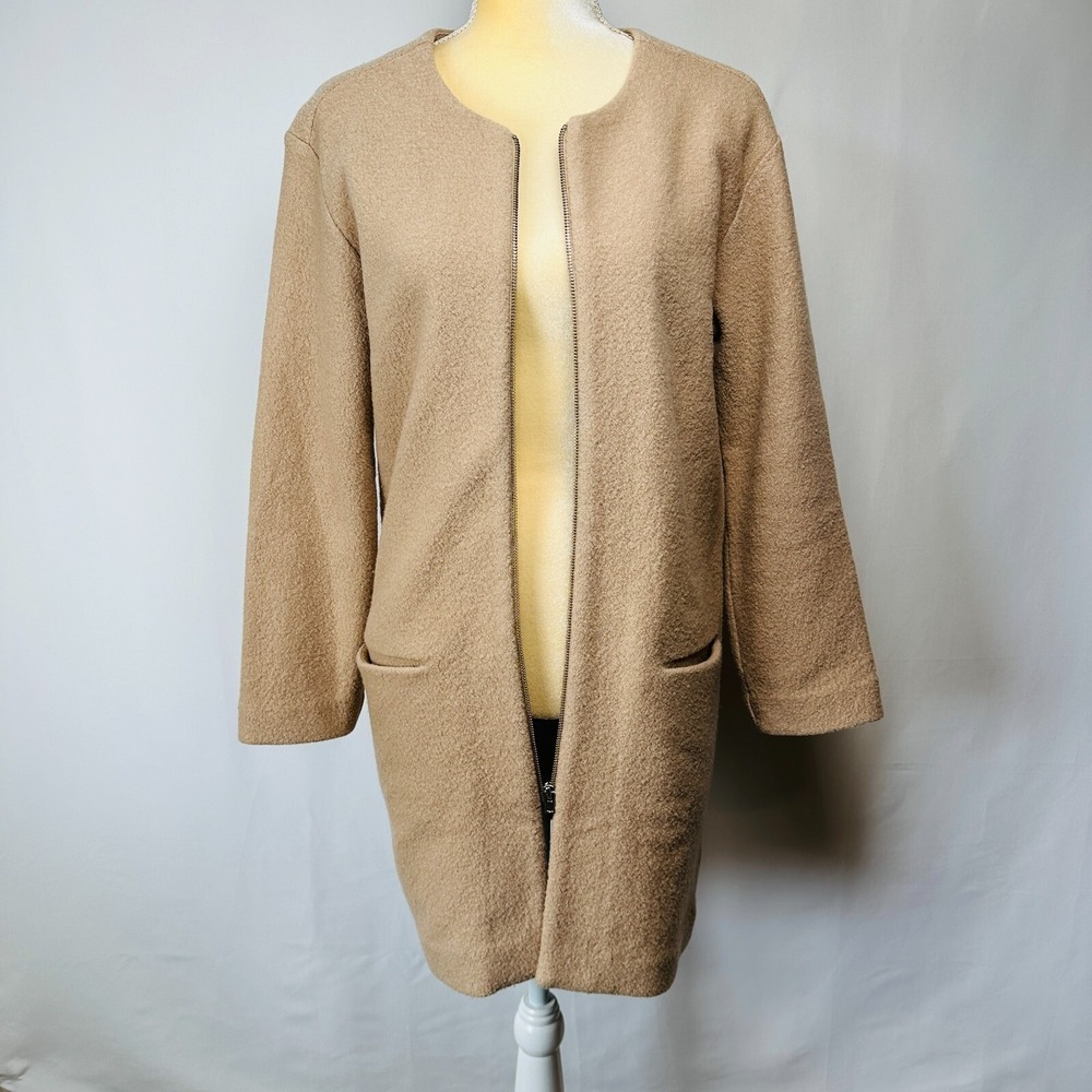 Aritzia Wilfred Banville Sweater Coat Jacket XS Light Beige/Cream Merino Wool